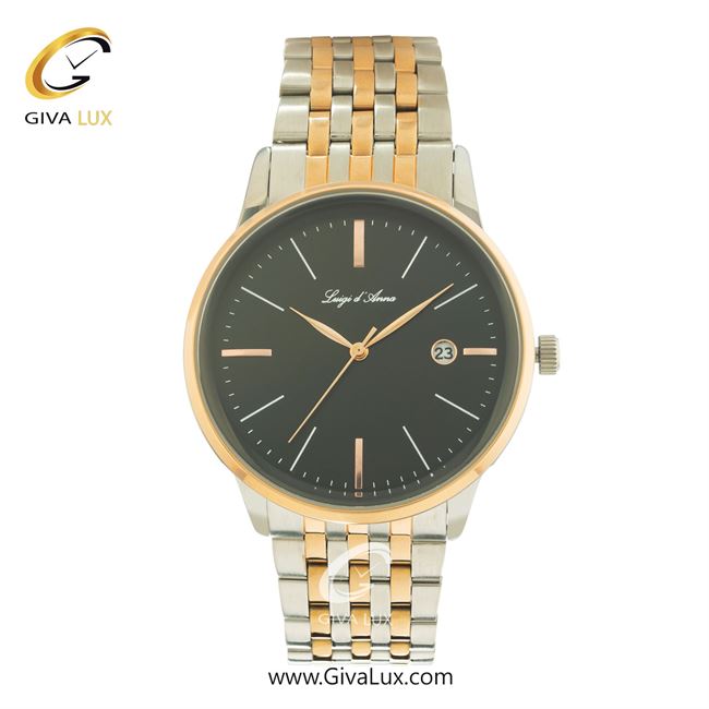 ساعت مچی اورجینال مردانه LdA | لوئیجی د آنا | Luigi d'Ana رزگلد-نقره ای | نقره ای-رزگلد| مشکی| کد رفرنس 2335